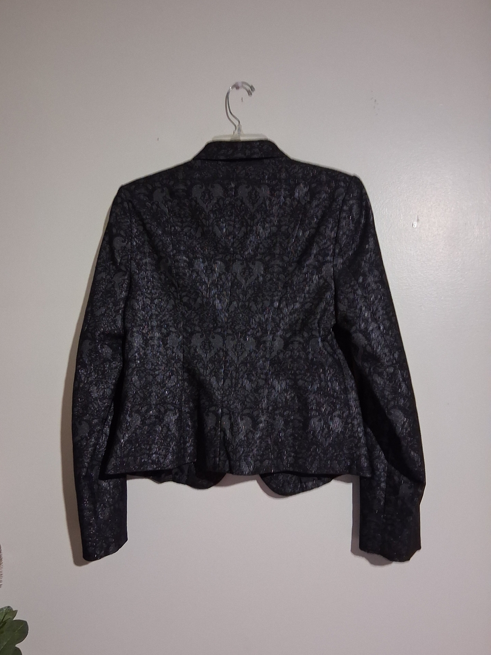 Worthington Black Jacquard Peplum Blazer